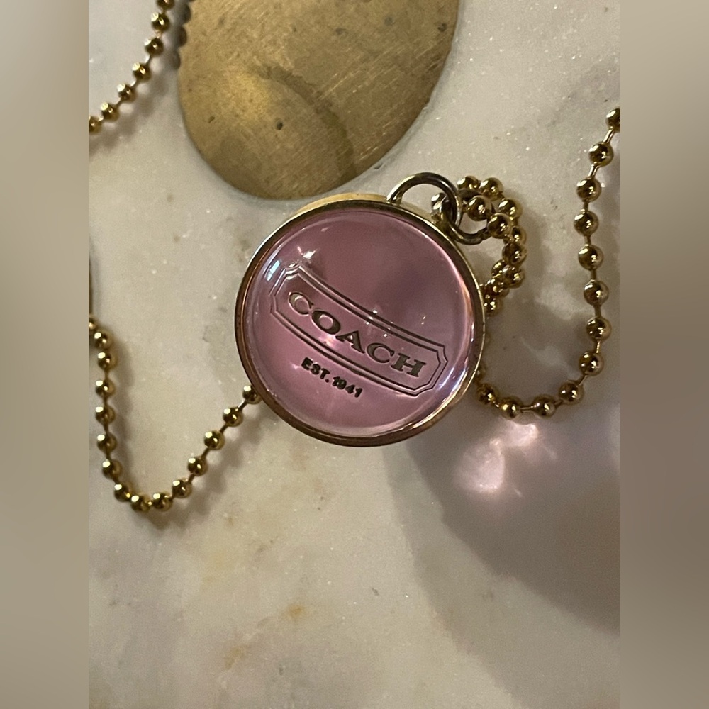 COACH Vintage Orb Sphere Transparent Bag Charm Keychain Pendant With Ball Chain - Picture 10 of 15